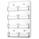 Hillban Acrylic Business Card Holder Wall Mount Clear Sticker Display Rack Multiple Card Holders Clear Acrylic Organizing Sticker Display Stand Pre Drilled(8 Pockets)
