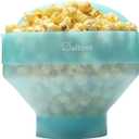 The Original Salbree Collapsible Silicone Microwave Popcorn Popper Maker Machine, Microwavable Bowl Holds 16 Cups, Uses Hot Air and Oil Always Optional - The Most Colors Available (Transparent Mint)