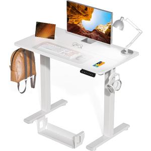 Kingant Standing Desk Height Adjustable Small Electric Stand Up Desks [35 x 20 Inch] - Ergonomic Sit Stand Desk Rising Desks for Home Office Computer Desk Stand Desk Workstation with Cable Management