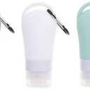 HomeSoGood 3Pcs Leakproof Silicone Refillable Squeezable Travel Tube with Keychain Hook for Cosmetic Toiletry Shampoo Sub-Bottling Travel Bottle(60ml)