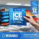 4 Pack Large Reusable Ice Packs for Coolers, BPA-Free Freezer Packs for Cooler, Leakproof, Food Safe, Long Lasting, 9.8 x 8.6 in