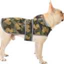 Dog Raincoat, Waterproof Dog Rain Jacket with Hood, Adjustable Rain Coat Poncho with Reflective Strips & Leash Hole for Medium Dogs Puppies, Lightweight Pet Clothes (Camo Ducks) Medium