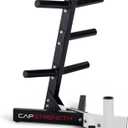Cap Barbell Olympic Plate Tree Storage Rack, Multiple Colors (White)