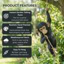 Hanging Monkey Outdoor Decor, Resin Statue on Rope for Front Porch, Patio, Yard, Tree Fence, Garden Ornament, Animal Decoration for Outside Spaces, 21.7 in, Large