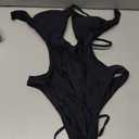HYPERFIRE Women's Sexy Criss Cross Halter Bathing Suit Cut Out Backless Monokini Swimsuits One Piece (Black, XS)