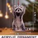 2 x Funny Christmas Ornaments, Racoon Christmas Ornament, Christmas Ornaments 2026, Raccoon Gifts for Women Animal Lovers, Animal Gifts for Friends, Coworker, Raccoon Ornament Christmas Decorations