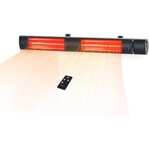 ThermoMate Infrared Heater, Outdoor Heater for Patio, Garage, Restaurant, 3000W Golden Halogen 240V with Remote, ETL Certified Black