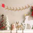4 x Sleigh And Reindeer Banner - Christmas Santa In His Sleigh With Reindeer Garland, Merry Christmas Party Decoration