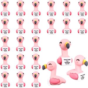 Gejoy 25 Pcs Mini Rubber Flamingo Toys Positive Gifts Mini Flamingos Decorations and Encouragement Birthday Motivational Gifts for Colleague Staff Teacher