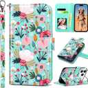ULAK Compatible with iPhone 17 Pro Wallet Case, Women PU Leather Shockproof Protective Folio Flip Cover with [RFID Blocking] Card Holder Kickstand for 17pro 6.3 inch 2025, Mint