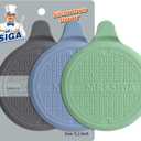 MR.SIGA Silicone Bathtub Stopper, Drain Stopper for Shower, Sink, 5.1" Diameter, 3 Pack (Green+blue+grey)