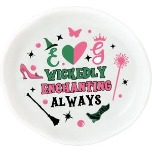 3 x Witch Gifts for Girls Women - For Good Ceramic Jewelry Bracelet Tray - Movie Merchandise for Girls 8-10-12 Birthday Party Decorations School Room Decor Accessories