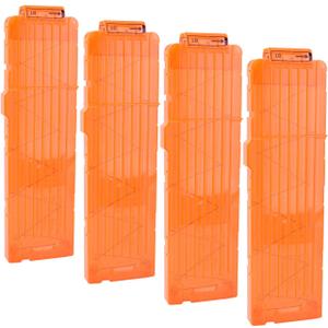 Soft Bullet Clips 18-Darts Quick Reload Clips Magazine Clips for Nerf Toy Dart Gun 4pcs (Transparent Orange)