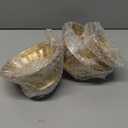 Gold Vase for Centerpieces Compote Bowl: Wedding Pedestal Vase 5.9 Inch Metal Flower Urn for Table Party Home Decor Set of 2