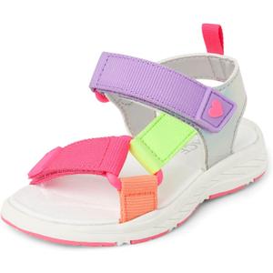 The Children's Place Girl's Baby Toddler Sporty Sandals with Adjustable Straps
 Size 4 Multi Color