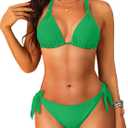 Women Halter Bikini Set - Two Piece Triangle Swimsuit Tie Bathing Suit 2025 Cute Swimwear S