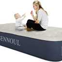 SENNOUL Air Mattress Twin with Built in Pump - 2 Mins Quick Self Inflatable,13"/550lbs Max Blow Up Bed, All Night Stability No Lost AirNo Peculiar Smell for Camping,Home,Guests & Portable Travel