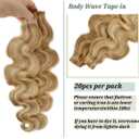 Remy Hair Extensions Strawberry Blonde to Bleach Blonde Tape ins Extensions 30grams/20pcs Soft Straight Fine Blonde Highlights Tape-in Remy Human Hair Pieces(#27/613, 16")