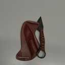 Hunting Fixed Blade Knives with Leather Sheath, Handmade Steel Skinner Knife, Bushcraft Knive for men, Full Tang Steel Blade Cowboy Skinning knive, Rosewood Handle