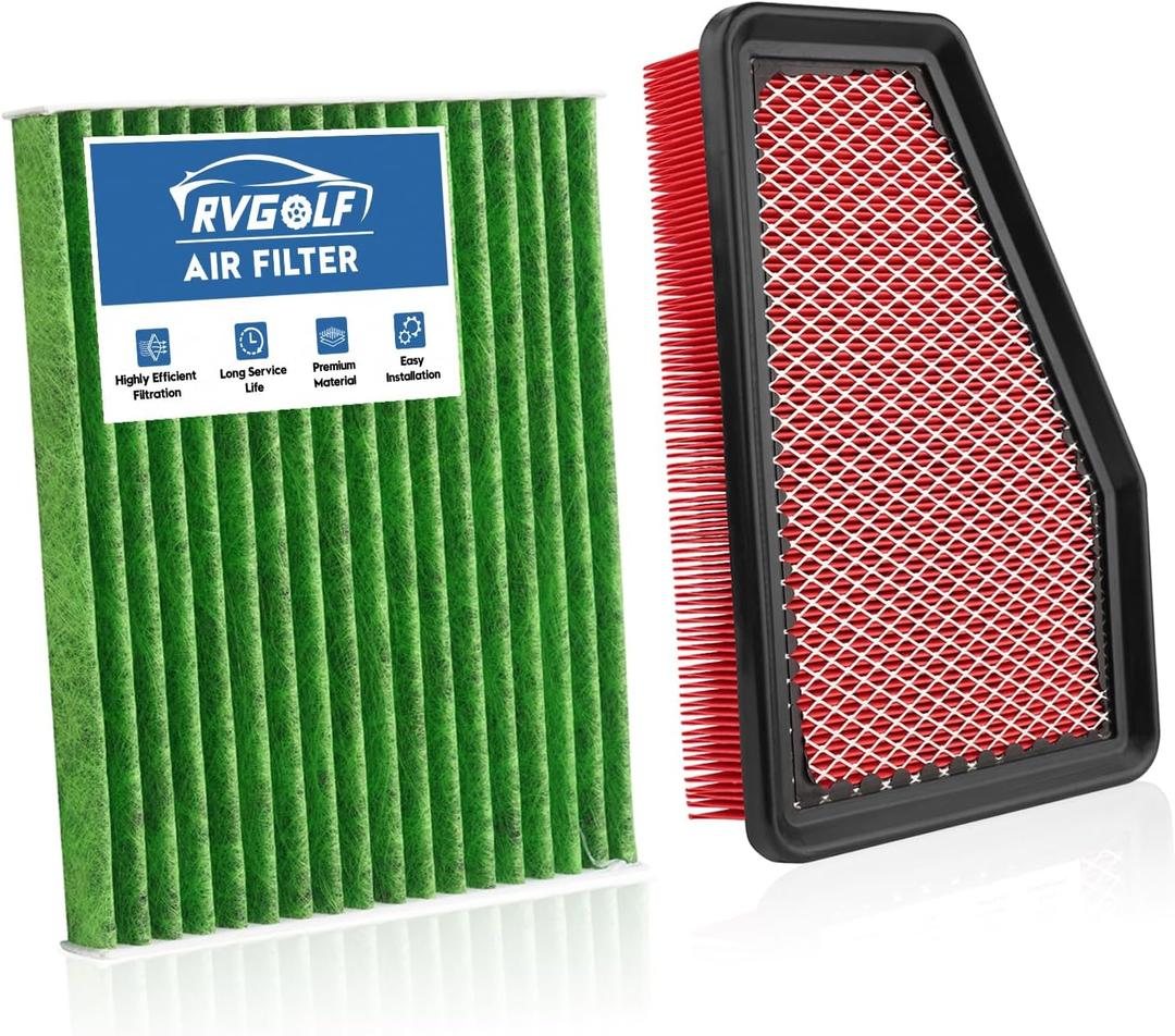 Engine+Cabin Air Filters Fit for Cherokee 2019-2023 L4 2.4L, Cherokee 2019-2023 V6 3.2L(Not Fit Grand Cherokee) Engine Air Filter Replacement Cabin Air Filter Accessories# CF12307 68245310AA
