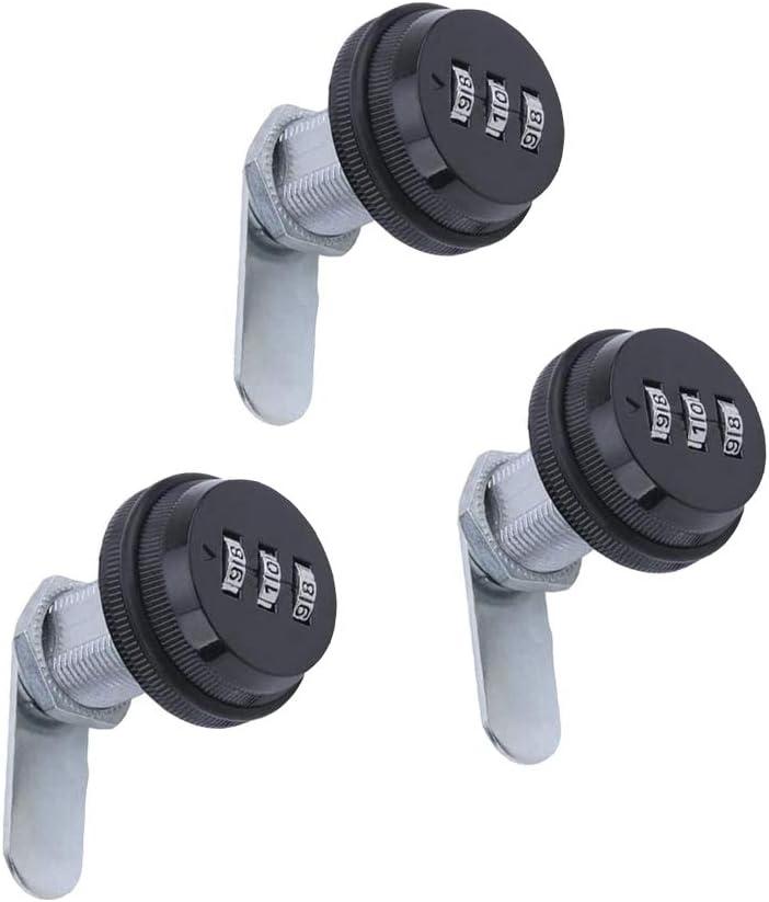 WJSKDQ 2 Pack Combination Cam Lock RV Password Coded Lock for 3-Digit 90 Degree Rotary Zinc Alloy 30mm/1.1"