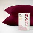 Mayfair Linen Pillow Cases Queen Size Set of 2-800 Thread Count 100% Egyptian Cotton Pillow Cases Standard Size, Silky Soft, Sateen Weave Luxury Hotel Bed Pillow Covers for Sleeping - Burgundy