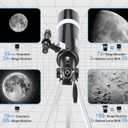 Koolpte Telescope for Adults & Beginner Astronomers - 80mm Aperture 600mm Fully Multi-Coated High Transmission Coatings with AZ Mount Tripod Phone Adapter, Carrying Bag, Wireless Control.