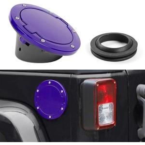 JeCar JK Fuel Filler Cover Gas Cap Aluminum Alloy Gas Tank Door Exterior Accessories for Jeep Wrangler 2007-2018 JK JKU, Purple