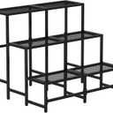 Garden 4 you 3 Tier Large Metal Plant Stand, Garden Display Shelf Flower Pot Holder Storage Organizer Rack for Indoor Home Outdoor Patio Balcony Yard( Black, Rectangle)