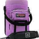 NATURE PIONEOR Insulated Water Bottle Holder with Shoulder Strap for Half/One Gallon 64oz/128OZ Sports Water Jugs Bottles, Carrier/Pouch Sleeve for Outdoor Camping, Hiking,Gym (Purple)