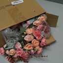 Geosar 8 Pcs Rose Artificial Flowers Fake Flowers Bouquet 21 Heads Silk Faux Floral Bundles with Stem for Home Bridal Wedding Arrangements Table Centerpieces Party Decor (Pink)