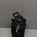 Insulated Water Bottle | Thickened Stainless Steel Vacuum Metal | Portable Sports Half Gallon Large Water Jug for Gym and Hiking with Straw, Carrier Bag, Handle Strap | BPA-Free 64 oz (Advanced Black)