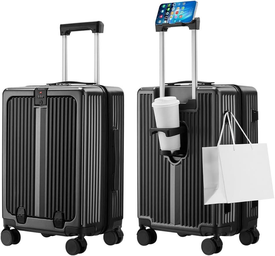 Front Pocket Carry On Luggage 22x14x9 Airline Approved,Graphite, 20 Inch