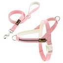 Plutus Pet Cotton Dog Harness and Leash Set, Reflective and Soft Padded, Quick Fit Vest Harness, for Dogs, Pink, Small