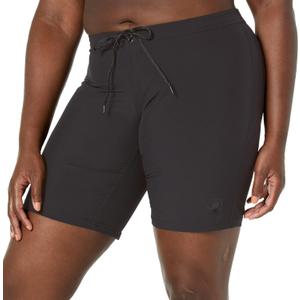 Body Glove Women's Standard Smoothies Harbor Solid 8" Vapor Boardshort (Medium, Black)