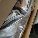 GABRYLLY Ergonomic Office Chair, High Back Home Desk Chair with Flip-Up Arms, Headrest, 90-120° Tilt and Wide Cushion, 300LBS White Mesh Chair for Work Gaming Study (GY01-NT, Woodgrain Pattern)