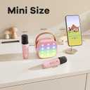 YLL Mini Karaoke Machine for Kids Adults, Portable Bluetooth Speaker with 2 Wireless Microphones, Trendy Birthday Gifts Toys for Girls Ages 3, 4, 5, 6, 7, 8, 9, 10+ Years Old Home Family Party (P-ink)