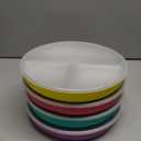 Elk and Friends Stainless Steel Divided Plates with Silicone Sleeve for Babies & Toddlers | Lids Included | Stay Put Suction | Dinner & Snack Plates | 4 Pack (Pink/Purple/Teal/Yellow)