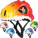 Toddler Kids Bike Helmet,3D Dinosaur Helmets for Boys Girls Infant/Baby to Children 1/2/3/4/5/6/7/8 Years Old Lightweight Adjustable Multi-Sports Bicycle Scooter Skateboard Skating Cycling (MixRed)