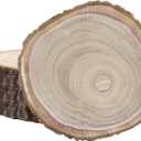 Bonsicoky Wood Slices for Centerpieces 4 Pack, 7-8 Inch Rustic Wood Circles for Art Projects, Handmade Craft Discs, Organic Wooden Table Decor, Artistic Creations Medium