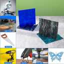 Suzile 30 Pcs Blue Pearlescent Ripple Cast Acrylic Sheets 1/8" for Laser Cutting, 3mm, 6"x6" Glitter Sparkly Swirl Acrylic Panels Blue Series (15 Colors) for Art Design Engraving Sign DIY Craft Decor