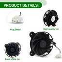 Replace New Upgraded 12035GE-12M-YT Refrigerator Cooling Fan Motor, Fit for Samsung Haier Midea Meiling Refrigerator, 3-Wire Variable Frequency Refrigerator Evaporator Fan, DC 12V 0.26A 100x100mm