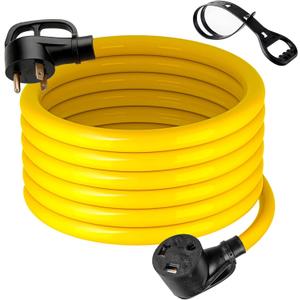 Stolora RV Extension Cord 30 Amp 10FT, NEMA TT-30P to TT-30R, 3 Prong 250V Waterproof Power Cord with Ergonomic Grip Handle & Cord Organizer, UL Listed