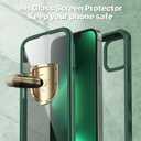CENHUFO for iPhone 13 Pro Max Case, Privacy Phone Cover with Built-in Anti Peep Tempered Glass Privacy Screen Protector and Camera Protective, Full Body Shockproof Spy Clear Double Bumper - Green