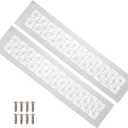 PATIKIL 24 x 3 Inch Door Air Vent Cover, 2 Pcs Heavy Duty Aluminum Grille Ventilation Cover Louvered with Mounting Screws for Cabinet Wardrobe Door, Light Grey