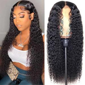 Lace Front Wigs Deep Wave Human Hair Pre-Plucked Wigs For Black Women, Artificial Wigs Heat Resistant Synthetic Deep Wave Curly Virgin Hair Closure（ 26 Inch ）