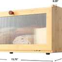 ETMI Bamboo Bread Box for Kitchen Counter-Large Capacity Bread Storage Container Farmhouse Bread Box with Window Bread Holder, 9.4 "x15.7"