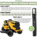 Terre Products, 2 Pack High Lift Lawn Mower Blades, 42 Inch Deck, Compatible with Cub Cadet RZT42, XT1, XT2, 942-04308, 942-04308A, 942-04312, Troy Bilt Pony, Bronco, Mustang, 742-04308, 742-04312,