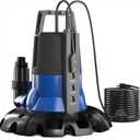 1/2 HP Automatic Pool Cover Pump 3200 GPH Submersible Sump Pump Inground & Above Ground, Heavy Duty Water Pump with 25 Feet Power Cord for Swimming Pool Garden Pond Basement Window Well