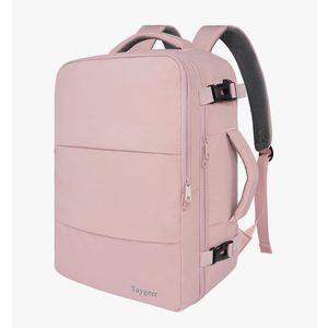 Taygeer Travel Backpack for Women, Carry On Backpack with USB Charging Port & Shoe Pouch, TSA 15.6inch Laptop Mochila Flight Approved, Nurse Bag Casual Daypack for Weekender Business Hiking, Pink